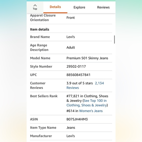 Levi's Women's Light Blue Straight Leg Jeans - Picture 11 of 14